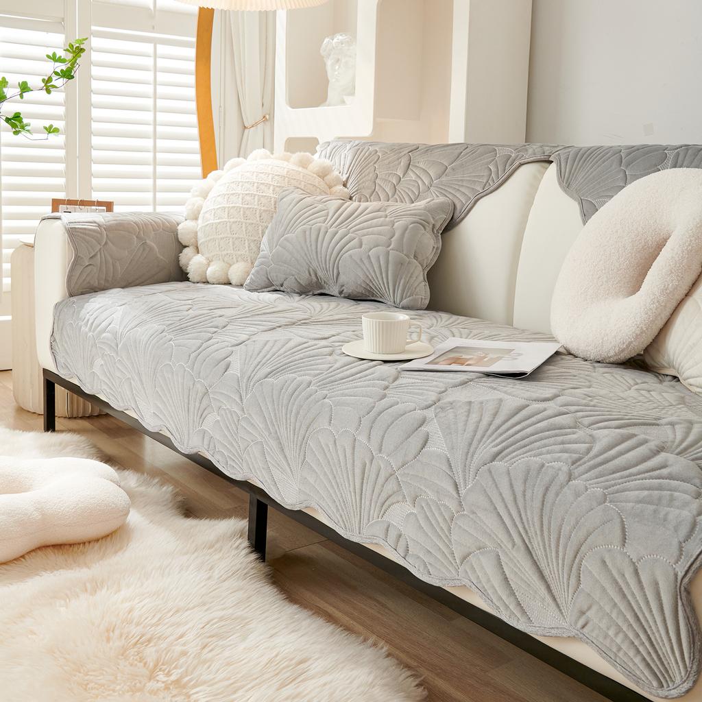 New Autumn and Winter Crystal Velvet Embroidered Sofa Cushion Living Room Thickened Non-slip Sofa Cover Towel Sofa Cover