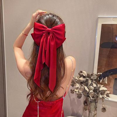 "Super Fairy Satin Bow Hairpin – Elegant Spring Hair Accessory"