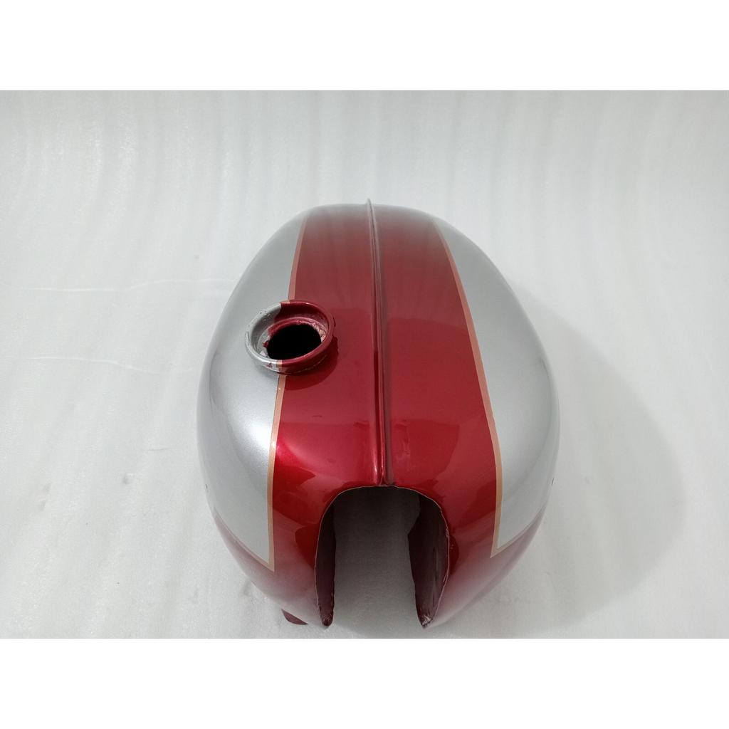 Fit For Petrol Fuel Gas Tank With Cap Triumph T120 Cherry & Silver Painted Steel
