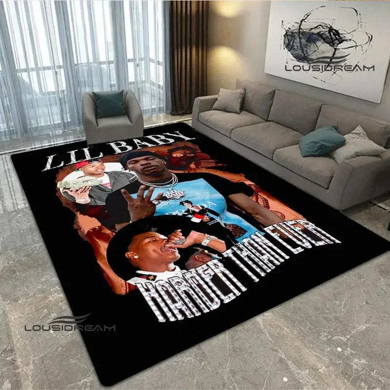2026 Hip-hop singer Lil Baby carpet Non-slip carpet Yoga mat carpets for living room area rug Door pad anime rug birthday gift