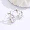 Shiny Micro-inlaid Rhinestone Earrings for Women Zircon Earrings Geometric Cross Stud Earring Daily Life Earwear  Gift
