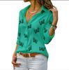 English Fashion Shirt With Butterfly Print And Spandex For Casual Wear