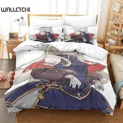 Azur Lane Art Bettwäsche-Set, Einzel-, Zwillings-, Voll-, Queen- und King-Size-Bettset, Schlafzimmer für Erwachsene und Kinder, Bettbezug-Set, 3D-Druck, Bettlaken-Set