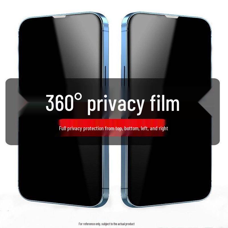 360° Privacy Film: Anti-Peeping Tempered Screen Protector for Apple iPhone 13, 14, 15 Pro