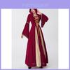 Elegantes rotes Vampir-Kostüm für Damen mit Vintage-Gothic-Design, ideal für Halloween