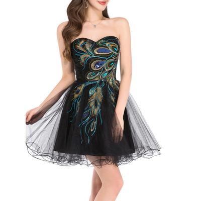 Dress Applique Shining Hand Embroidery Sparkling DIY Clothing Polyester Sequin Peacock Feather Mesh Patch Sewing Shop