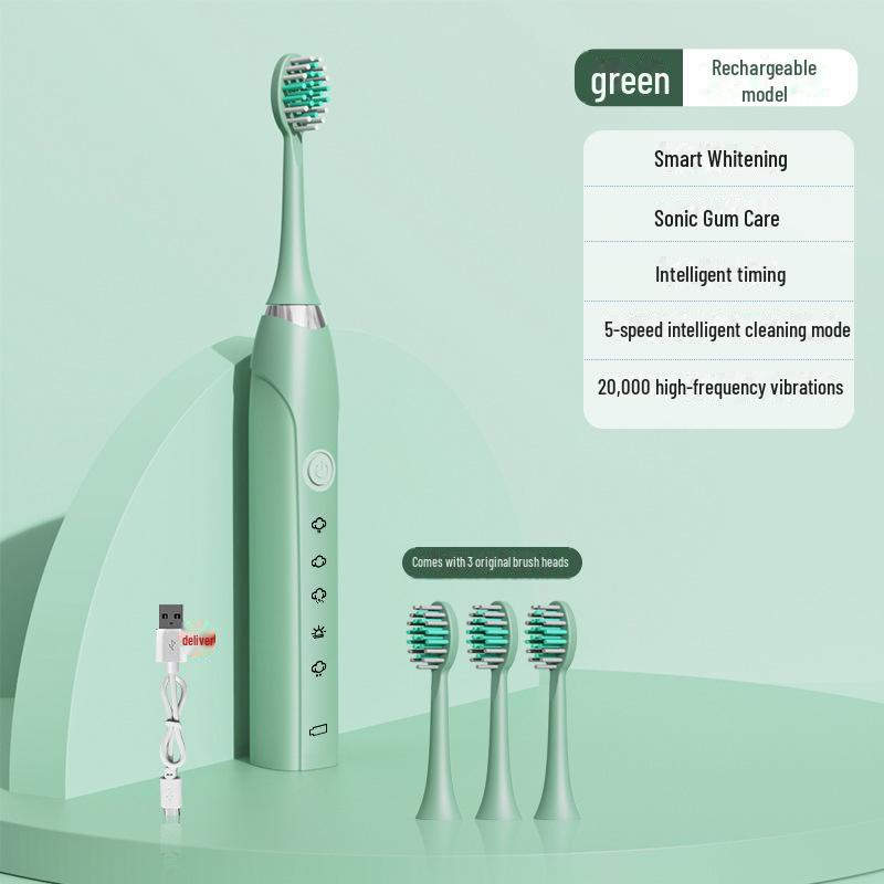 Rechargeable Ultrasonic Electric Toothbrush with Soft Bristles and Water Flosser