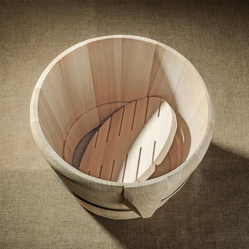 Practical-Kitchen Tool Portable Natural Wooden Steaming Rice Bucket With Lid Steamed Rice Barrel Canteen Restaurant Steamer