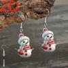Christmas cross-border new cartoon snowman earrings flat acrylic creative cute snowman doll earrings jewelry