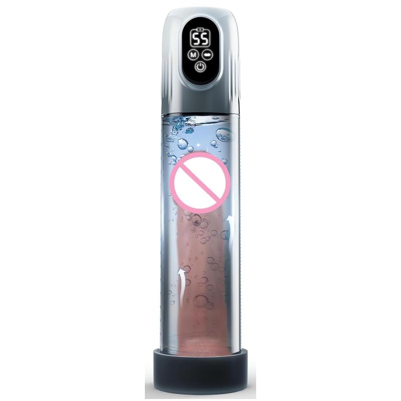 LCD Electric Penis Pump Automatic Male Masturbator Vacuum Pump with 4 Training Pressure & 5 Suction Modes Adult Sex Toy for Men