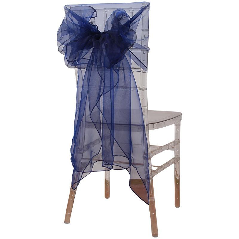 Sheer Organza Chair Sashes 275cm Wedding Chair Bows Back Veil Chair Cover Sashes for Bridal Shower Party Banquet Event 10Pcs Set