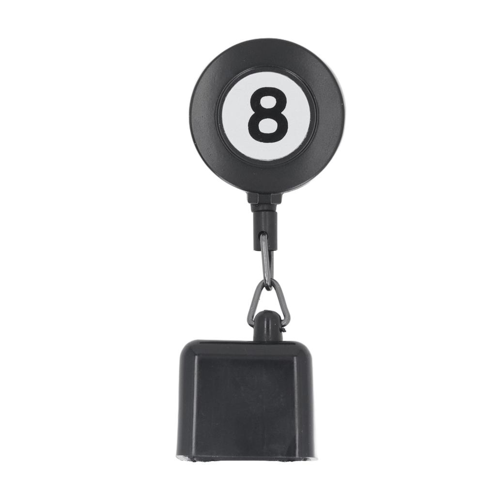 Retractable Octagonal 8 Ball Chalk Holder Billiard Pool Cue Chalk Box with Belt Clip Black