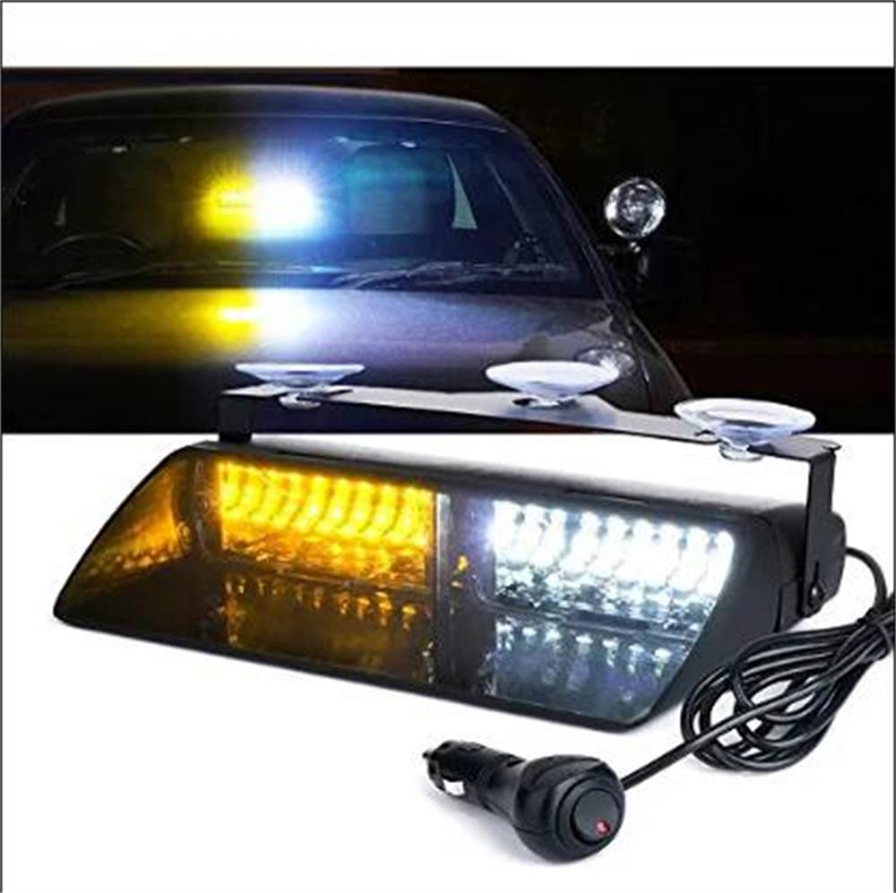 Police LED Lights 16Led Warning Light Car Dash Windshield Emergency Hazard Flash Strobe Light Beacon Lamp