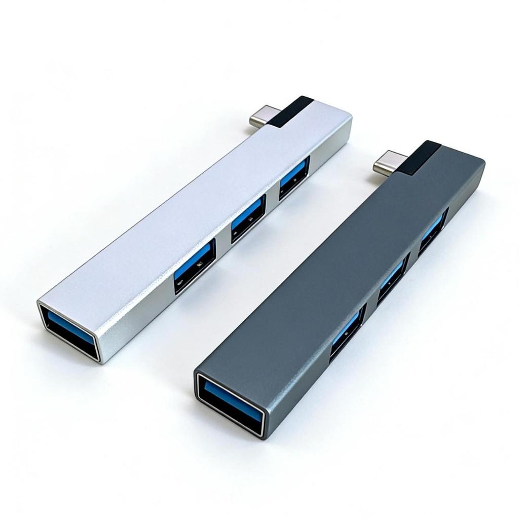 USB 3.0 Aluminum Right-Angle 4-Port Laptop Hub