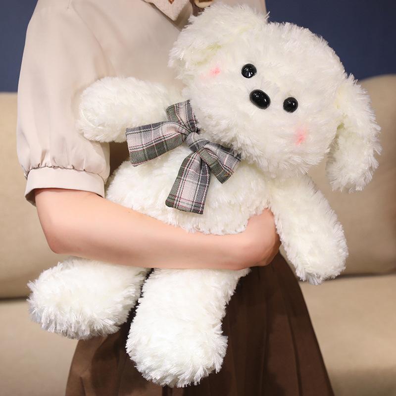 Teddy Dog Plush Toy Puppy Doll Cute Bow Tie Dog Birthday Gift Doll