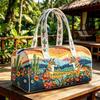 TEMU Quilted Travel Bag Fashion Print Womens Yoga Tote Gym