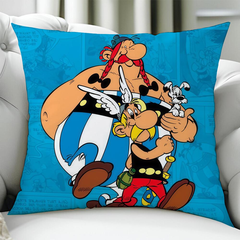 Manga AAsterix Et OObelix Cushion Cover Birthday Anniversary Gifts Double Sided Printed Zipper Cushion Cover Soft Skin Bedding