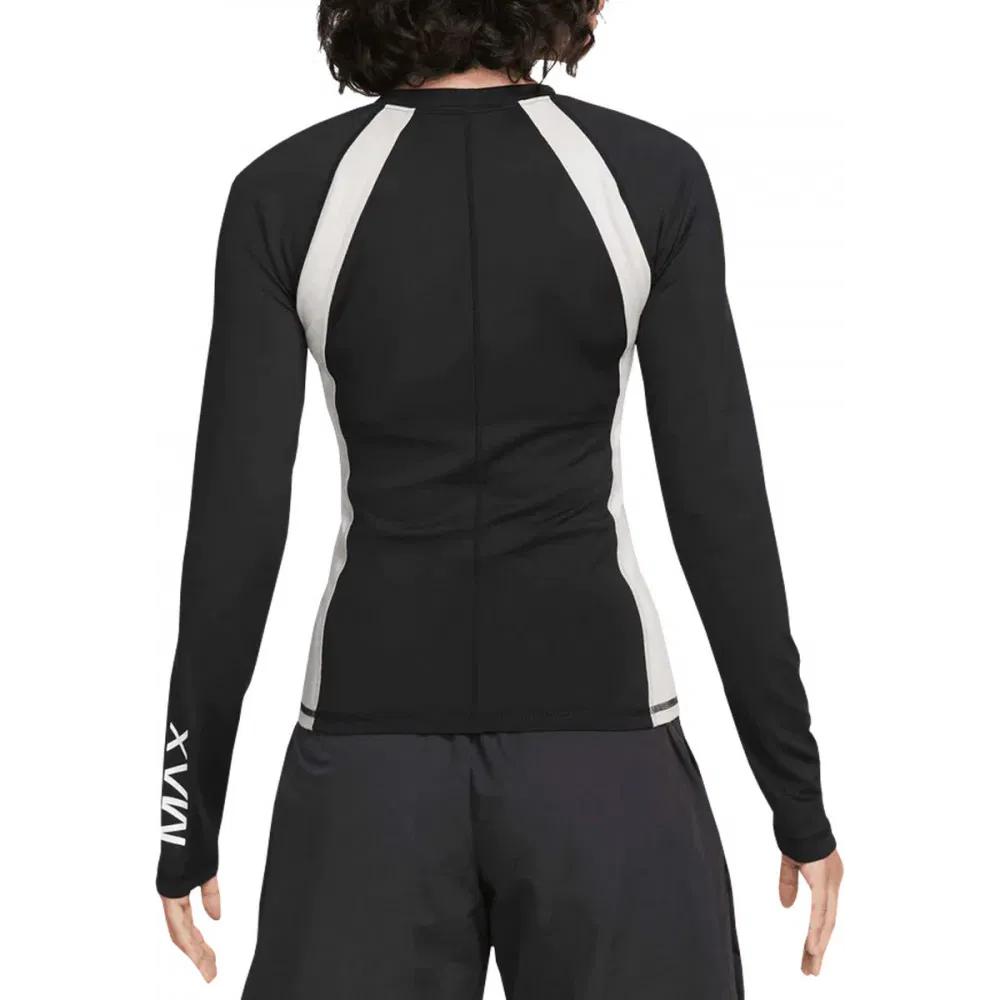 Nike Sportswear Color Block Logo Slim Fit Long Sleeve T-Shirt Women Tops Black DM6081-010