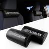Hub Caps 1/2Pc Carbon Fiber Leather Car Neck Pillows Neck Rest Headrest Valve For Volkswagen VW R Golf 4 5 MK7 Beetle Touran Pas