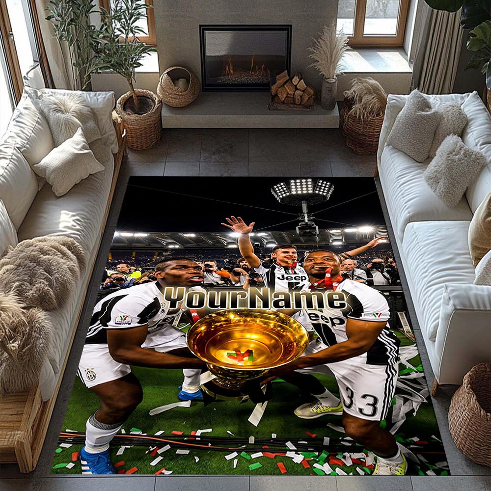 Juventus Customize Your Name Area Rug Perfect for Balcony Kitchen Bedrooms Entryway Antislip Carpet Office Home Decor Wedding Party Gift