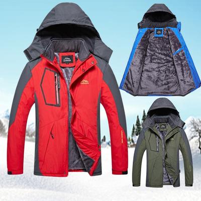 Men Windbreak Winter  Thick Warm Windproof Fur Coats Male Military Plush Hooded Jackets Men's Winter Outdoor Jackets