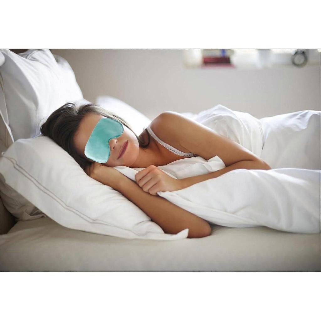 Máscaras de Dormir Suave Máscara de Olho Sedosa para Dormir para Mulheres e Homens Verde Claro
