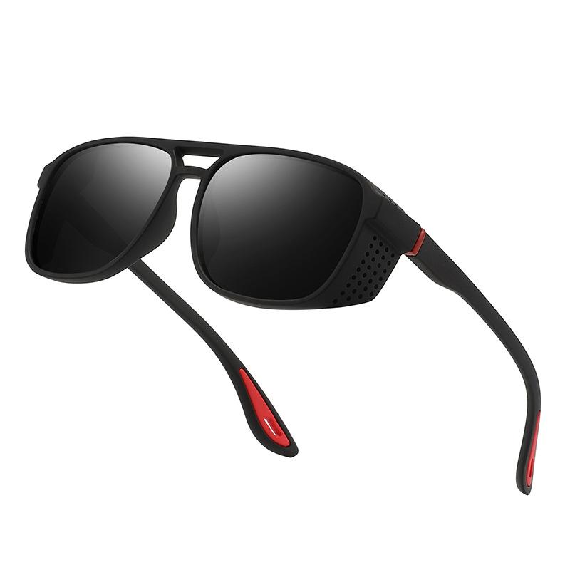 New Fashion Polarized Sunglasses Double-Bridge Hollowed-Out Side Frames Outdoor Sports UV Protection Eyewear UV400 Unisex