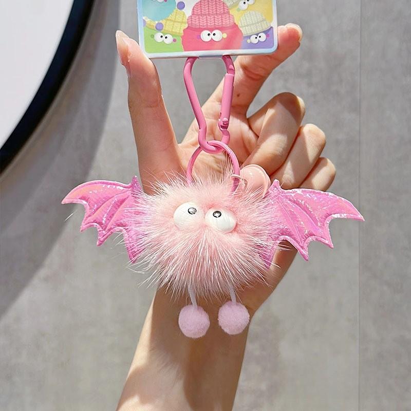 Style Korean Jinnew Plush Key Chain With Angel Demon Design For Decor Bag