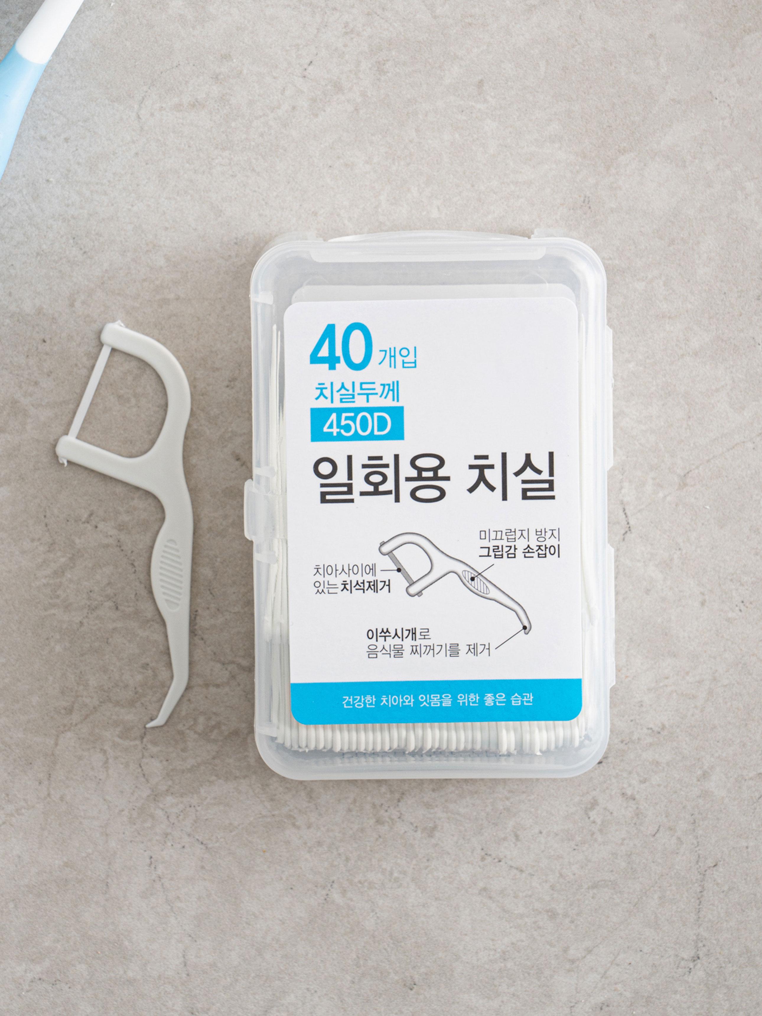 Dental Floss Picks with Transparent Case, 40 Count 1ea