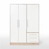 Kleiderschrank - Eiche und weiße Spanplatte - Zeitgenössisch - Schlafzimmer - L 144,6 cm
