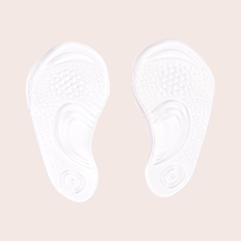 Самоклеящиеся мягкие стельки-супинаторы для высоких каблуков - Противоскользящие, Коррекция плоскостопия, Полуразмерные подушечки-супинаторы прозрачный