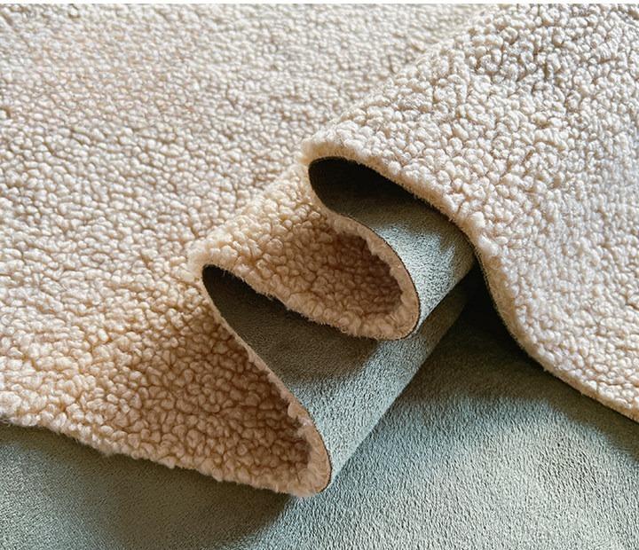 Suede Velvet Composite Lamb Wool Fabric Winter Thickening Warm for Diy Sewing Clothing  Wholesale Cloth