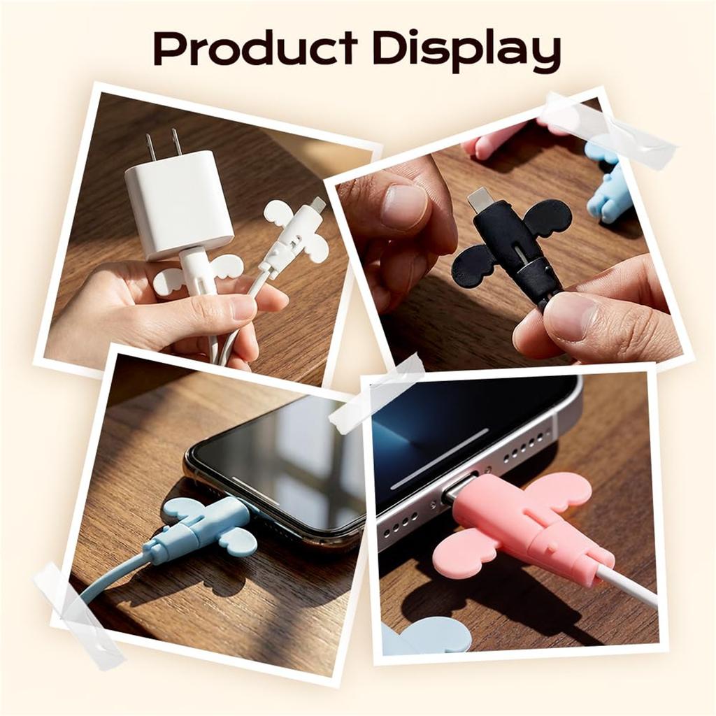 Silicone Charger Cable Protectors, Universal Non- Cord, Double-End Silicone Data Cable Cover Cord Organizer