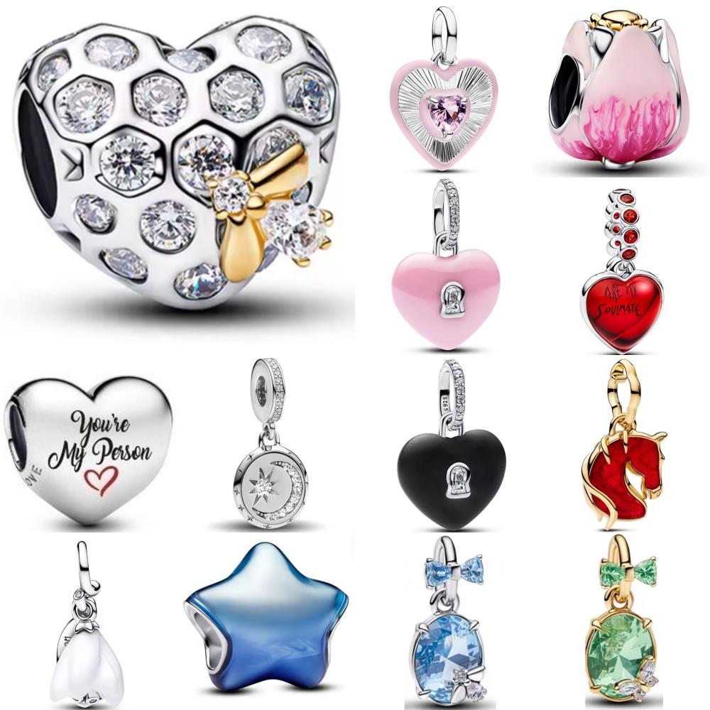 New 925 Silver,Dog Paw,Pentagram,Flower Bead Key,Heart Shaped Pendant,fit Original Bracelet DIY Accessories Exquisite Jewelry
