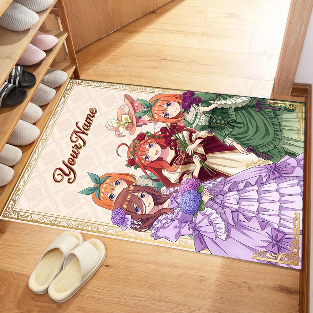 Quintessential Quintuplets Customize Your Name Carpet Perfect for Bedrooms Decorate room Balcony Kitchen Anti-slip Rug Office home decor