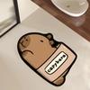 Cute Capibala Absorbent Bathroom Mat Kapibala Non-Slip Toilet Foot Pad Bathtub Carpets Bath Mats Entrance Floor Rug Home Decor