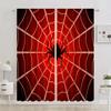 2 Stück Schwarze Spinne Rot Abteilung HD Digitaldruck Vorhänge Heimdeko Wohnzimmer Schlafzimmer Stangentasche Vorhang Effekt Stil Bett