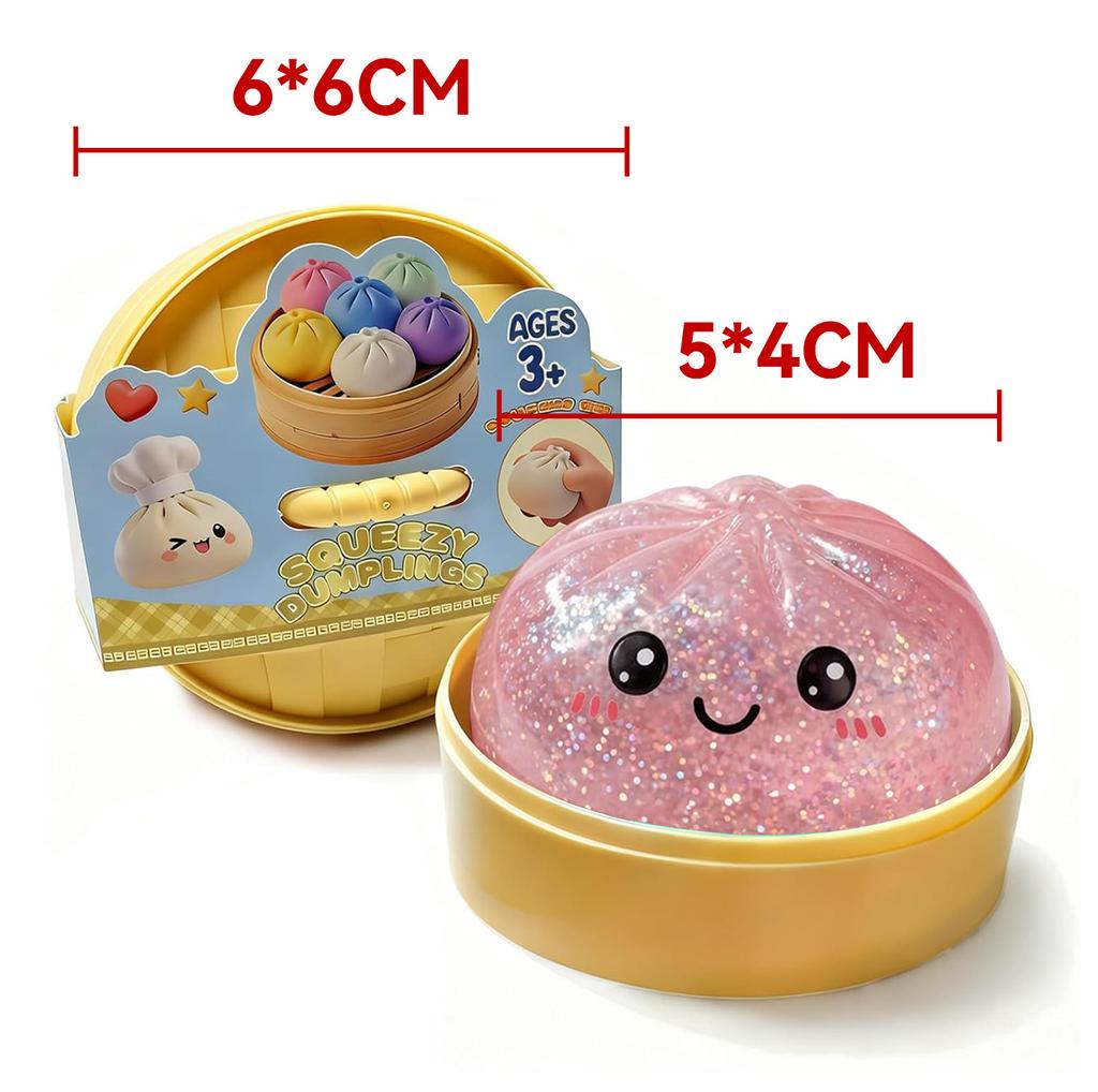 Soft Giant Dumpling Squishy Bun Toy: Transparent Glitter Squeeze Toy, Asmr Stress Relief Ball Slow Rebound, Sensory Fidget Toys