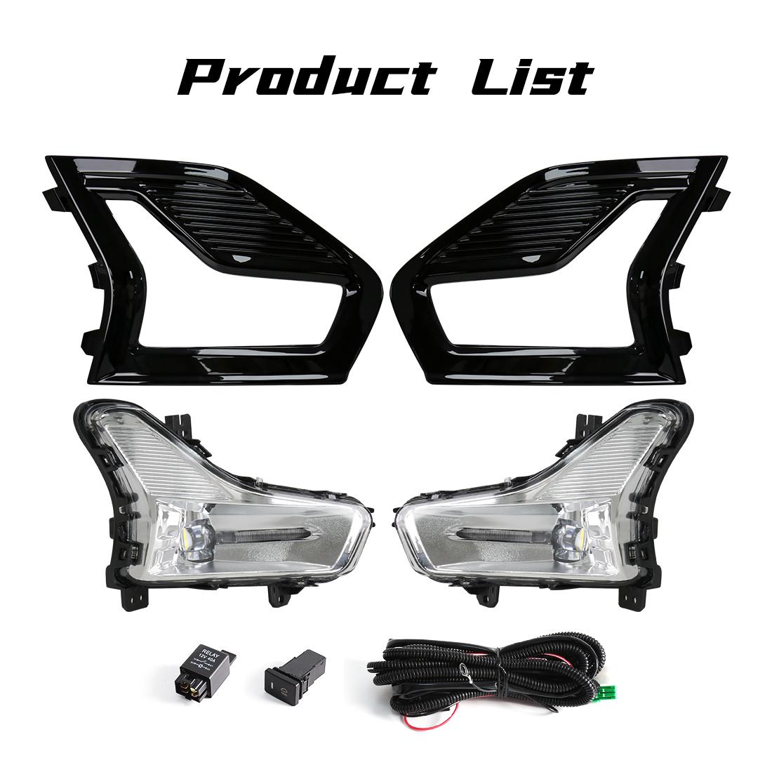 Led Fog Lamps For Ford Mondeo Fusion Daytime Running Light DRL Car Front Driving Daylight Covers Frame Wire Switch 12V