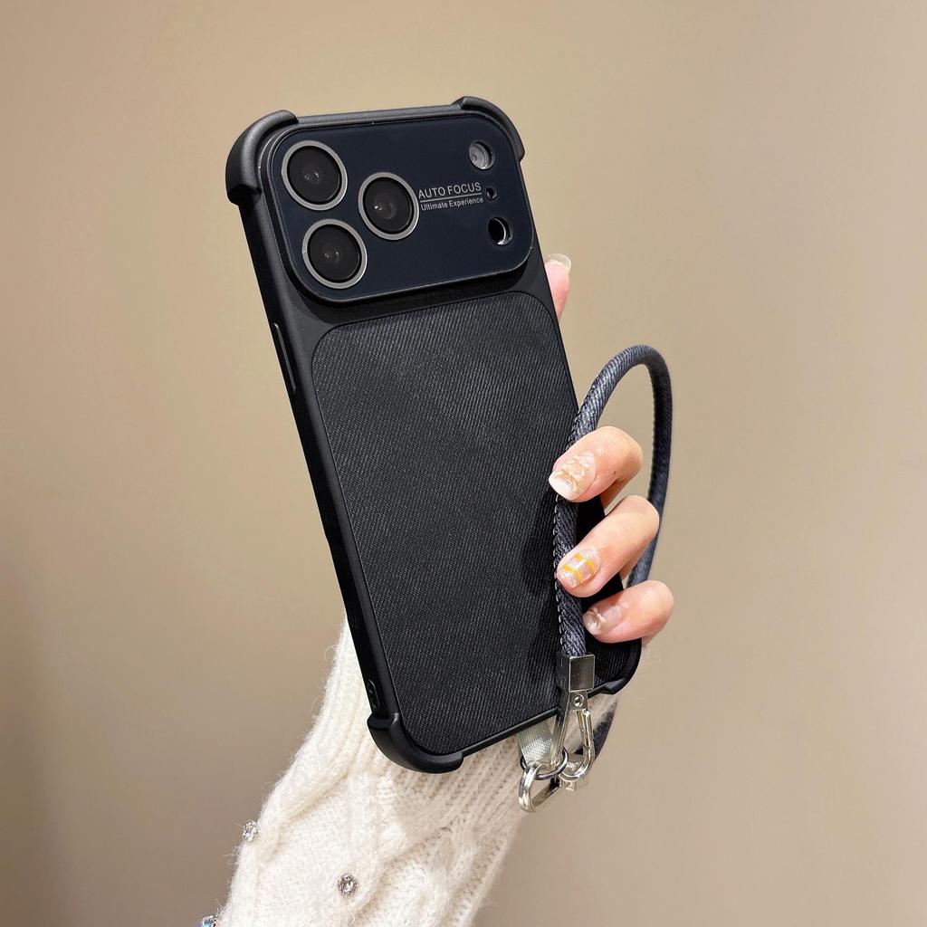 Anti-Drop Denim Phone Case with Lanyard for iPhone 14/15/16 Pro Max/17
