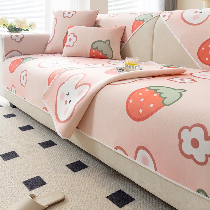 

Ice Silk Sofa Cushion, Summer Mat, Seat Cushion, Modern Summer Non-Slip Sofa Cover, Light Luxury 70*70cm