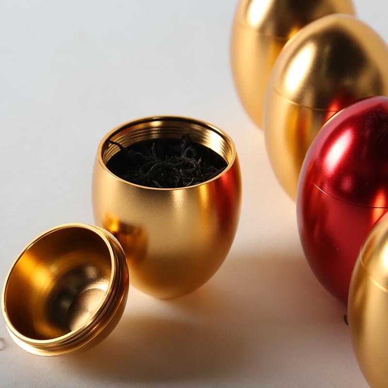 Aluminiumlegierung Eiförmiger Vorratstank Mini Tragbare Teekanne Dichtung Metall Goldene Eier Vorratstank Kreative Geschenke Aufbewahrungszubehör