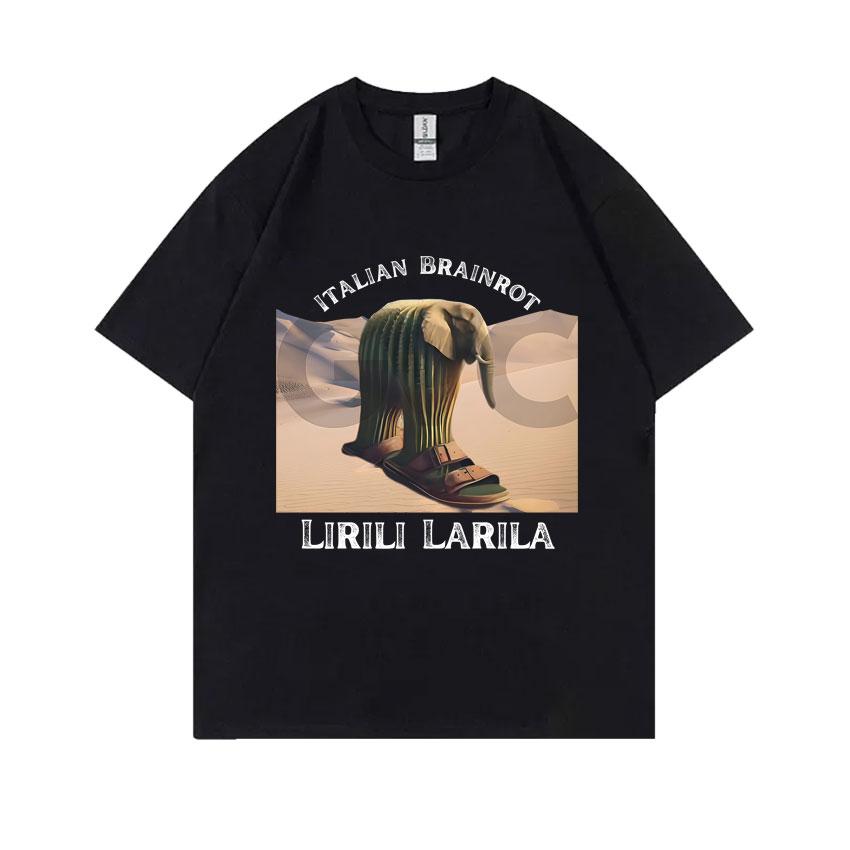 Hot Sale Italian Brainrot Funny Meme T Shirt Tralalero Tralala Tung Tung Tung Sahur Brr Brr Patapim Bombardiro Crocodilo T-shirt
