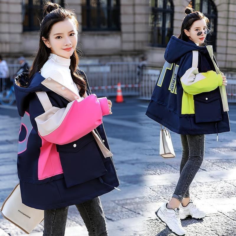 Winter Fleece Arbeitskleidung Parka Mantel für Damen Lockere Passform Streetstyle Warm Winddicht