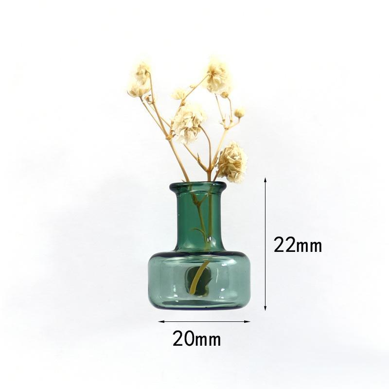 Mini Glass Vase Fridge Magnet Set Strong Magnetic Adhesion Secure Grip For Kitchen Decor Holding Tiny Plants Flowers