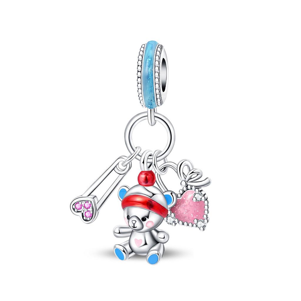 925 Silver Cute Pet Bear Charm Beads DIY Jewelry Accessories Bracelet 2026