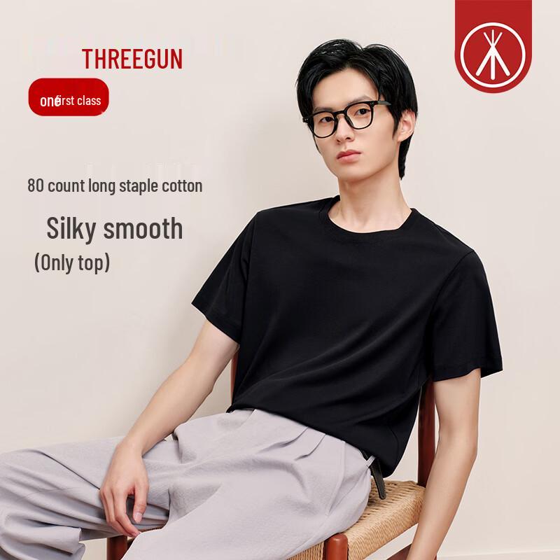

Sanqiang Men s 80s High Count Long-Staple Cotton Short Sleeve Tee L