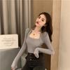 New Fashion Square Neck Slim Fit Knitted Sweater for Women Autumn Long Sleeve Slim Fit Chic Base Sweaters Women Casual Solid Winter Pullovers 25393