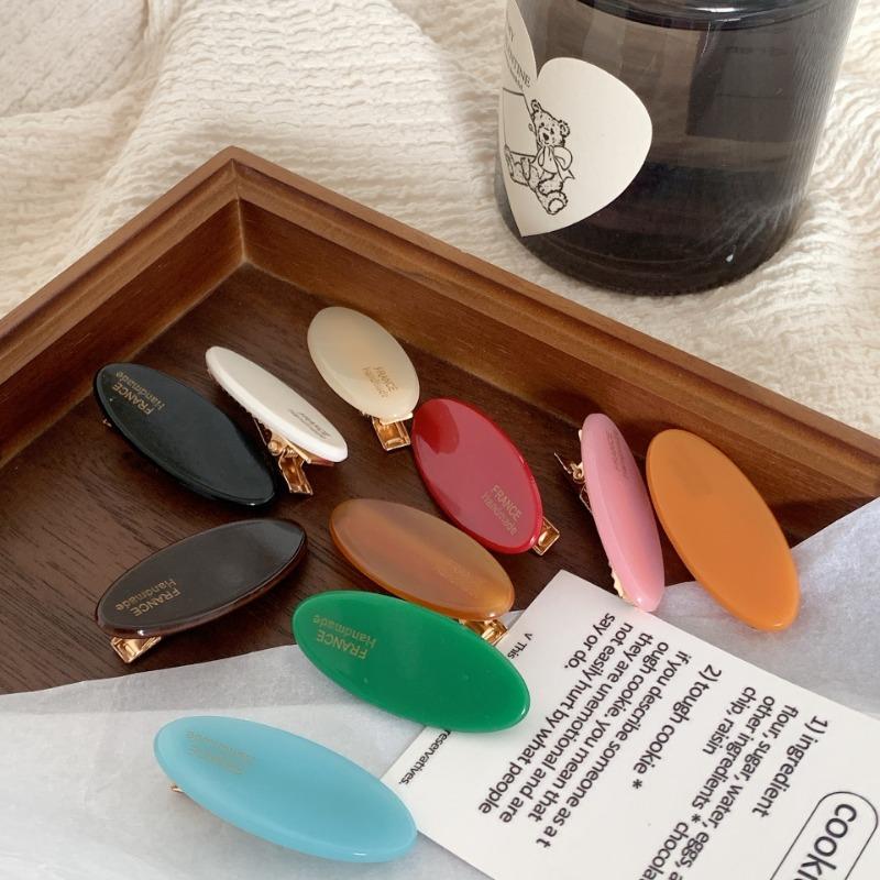 Korean Ellipsoid Women Hair Clips Elegant Colorful Solid Color Small 4cm Hair Clip Girls Hair Barrettes Hair Accessories New
