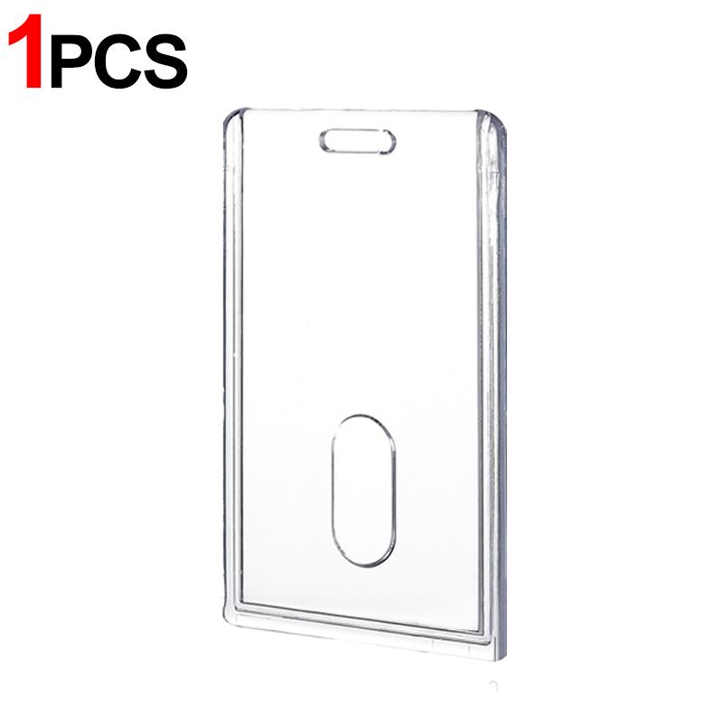 Transparent Acrylic ID Card Holders Heavy Duty Waterproof Vertical ID Card Badge Holders for Work Office Student Picture Sleeve
